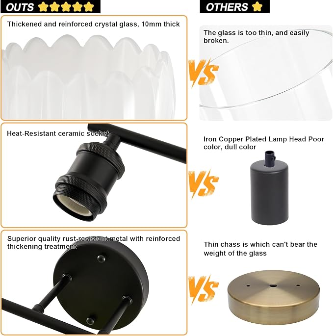 Bathroom Light Fixtures, 5-Light Brushed Black Vanity Lights for Bathroom with White Tulip Glass Shade, 30" Vintage Bathroom Vanity Lighting Fixtures Over Mirror for Bedroom Living Room Hallway