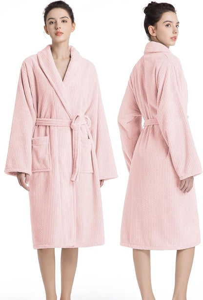 Plush Bath Robes For Women After Shower,Soft Long Towel Robe,Quick Dry&Warm Womens Bathrobe