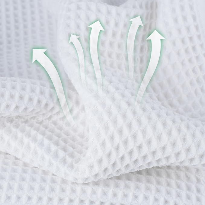 MICROFI New Microfiber Waffle Bath Towels, 2 Pieces, Oversized, Soft, Absorbent, Fast Drying, Lint Free 430 GSM (30''x60''/76cm x 152cm)