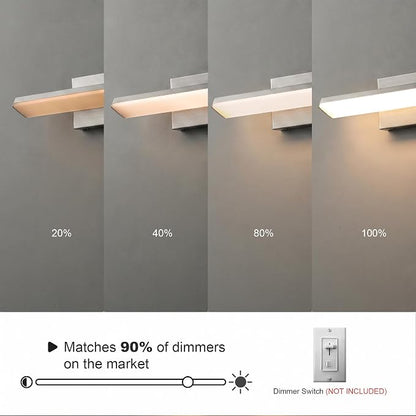 mirrea 16in 5CCT Brushed Nickel LED Vanity Lights for Bathroom Over Mirror | 5 color temperatures,Adjustable light angle,ETL listed,Dimmable,Bathroom lighting fixtures,Eye-friendly,Frosted acrylic shade