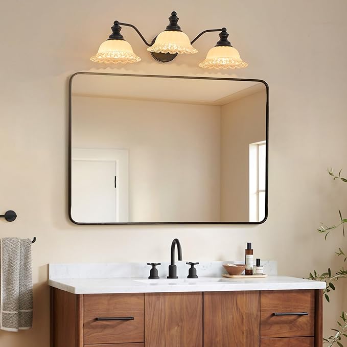 Black Bathroom Vanity Light 3 Light
