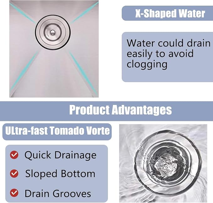 28x18 Inch Drop In Kitchen Sink, Topmount Stainless Steel Brushed Nickel Single Bowl Kitchen Sink, Extra-thick 16 Gauge Kitchen Sinks For RV Laundry Utility with Basket Strainer