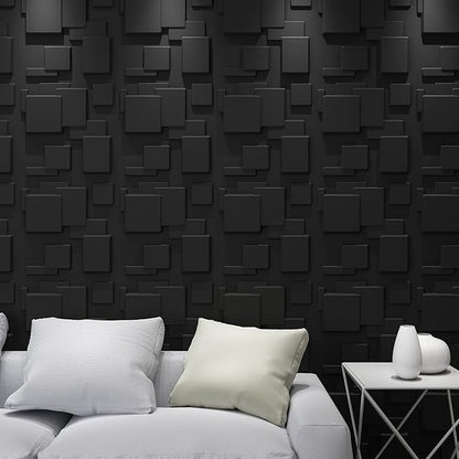 Art3d A10033BK 3D Wall Panels, Black, 32 Square Feet