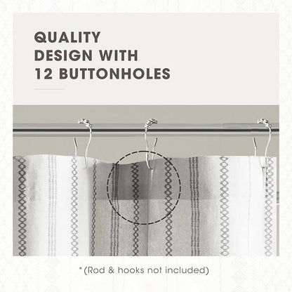 INK+IVY Imani Tufted Chenille 100% Cotton Shower Curtains Machine Washable, Modern Home Bathroom Décor Bathtub Privacy Screen, 72" x 72", Grey | Machine Washable, Boho Tufted Chenille Modern Home Bathroom Decor, Bathtub Privacy Screen, OEKO-TEX Certified
