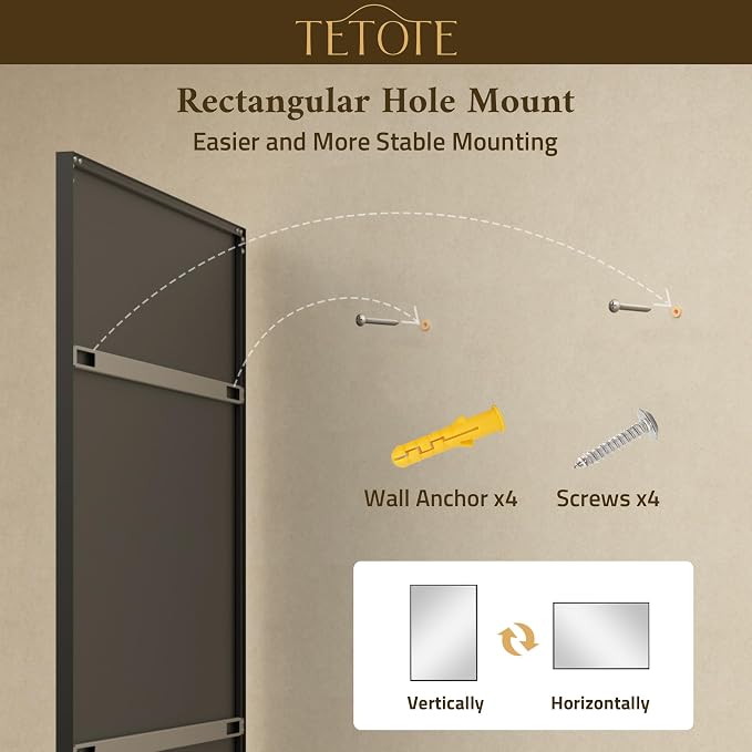 Black Framed Mirror for Bathroom Vanity 36" x 36" Matte Black Rectangle Beveled Frame Wall Mirror for Over Sink, Tempered Glass, Modern Farmhouse Bedroom, Entryway, Living Room