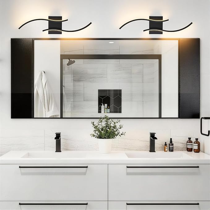 KARTOOSH Hardwired LED Vanity Lights for Bathroom | 2 Pack 23.6 Inch, 3CCT Dimmable, Waterproof, Rustproof, Bathroom Light Fixtures Over Mirror