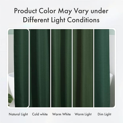 AmazerBath Dark Green Shower Curtain Waffle Textured, Deep Green Shower Curtain Fabric Thick Heavy Duty 240GSM, Hotel Quality Bathroom Shower Curtains, Premium Polyester, 72 x 72 Inches