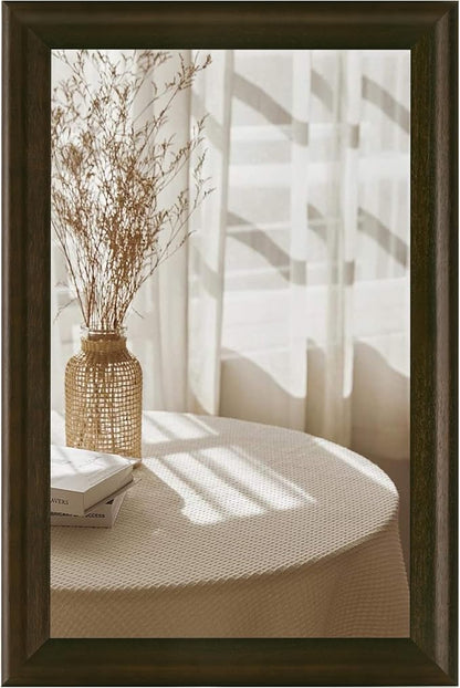 Rustic Wood Wall Mirror for Bathroom,Rectangle 24 x 36 Inch, Black Walnut | Hanging Mirror with Wooden Frame for Living Room,Bedroom,Entryway(Dark Walnut)
