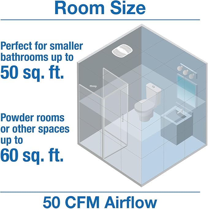 Air King AS54 Advantage Exhaust Bath Fan with 50-CFM at 3.0-Sones, White Finish