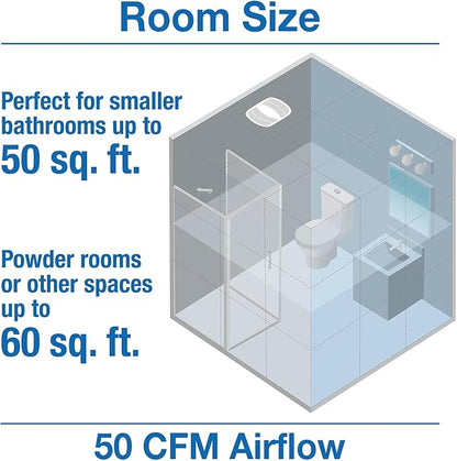 Air King AS54 Advantage Exhaust Bath Fan with 50-CFM at 3.0-Sones, White Finish