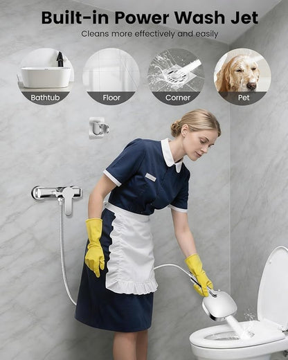 Filtered Shower Head with Handheld, High Pressure 7 Mode, Anti-clog Nozzles, Built-in Power Wash to Clean Tub, Handheld Shower Head with Filters for Hard Water, Remove Chlorine - Reduce Dry Itchy Skin