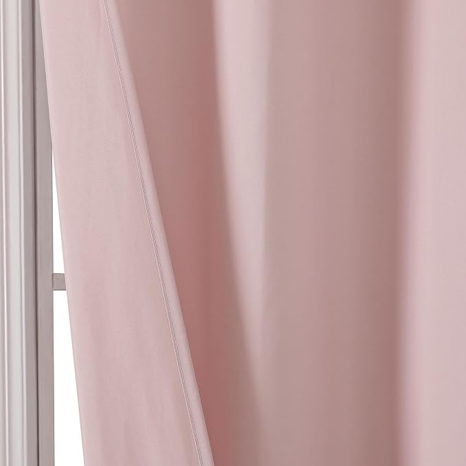 Zora 84 Inch Shower Curtain Set with 12 Plastic Hooks, Plain Fabric Shower Curtain for Bathroom - Extra Long Shower Curtain, Water Resistance, Machine Washable Soft Cloth, 72WX84L, Blush Pink