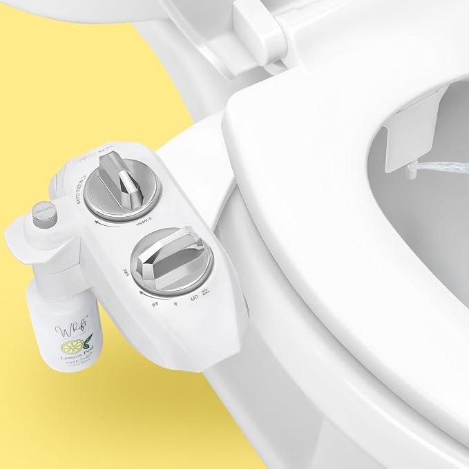 LUXE Bidet WHIFT 120 Bidet - Deodorizing EZ-Lift Bidet Attachment, Chrome | Non-Electric, Built-In Deodorizing Spray, Cold Water, Lemon Refill Included, Patented Easy Slide-In Install, Rear Wash