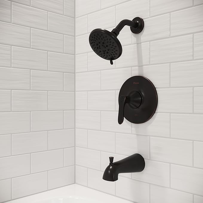 Pfister Weller Tub and Shower Trim Kit (Valve Sold Separately), Single Handle, Tuscan Bronze Finish, LG898WRY
