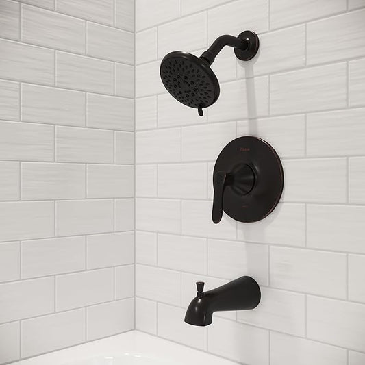 Pfister Weller Tub and Shower Trim Kit (Valve Sold Separately), Single Handle, Tuscan Bronze Finish, LG898WRY