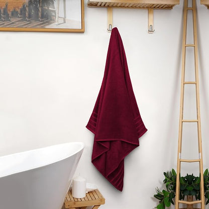 Avalon Towels Bath Towels Set of 4, Size 30 x 60 Inches - 60% Cotton, 40% Viscose Made from Bamboo, Soft and Absorbent, Thin and Quick Drying, Lightweight, Perfect for Daily Use