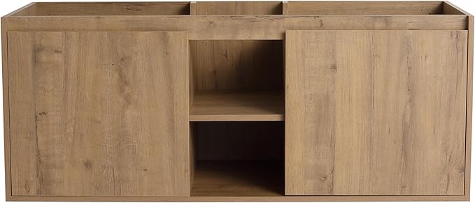 48 Inch Bathroom Vanity Without Sink Top,48" Floating Bathroom Vanity No Sink Top,Modern Floating Vanity Cabinet for Bathroom,Wall Mounted Plywood Vanity Cabinet,Brown