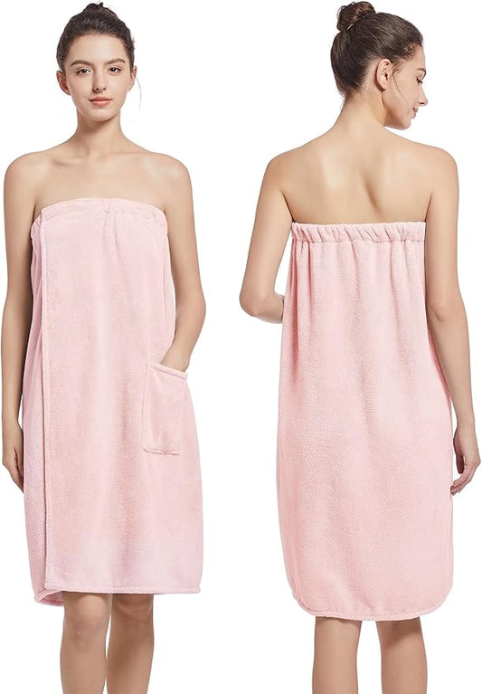 Women'S Soft Wrap Towel Full Length，Bath Robe After Shower Female Plush Long，Spa Bathrobes Lightweight With Pockets