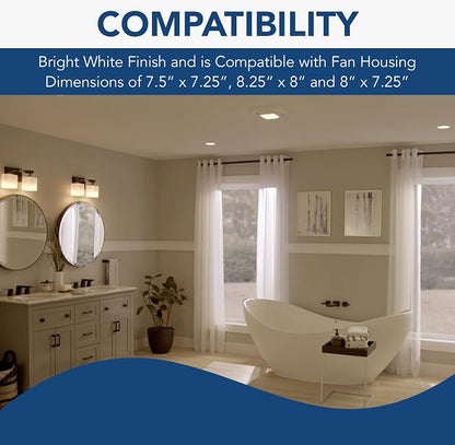 Broan-NuTone FG800RGBS Genuine Replacement Cover (Bath Fan Not Included) with ChromaComfort LED Light and Sensonic Bluetooth Speaker, Fits Select Bathroom Fan Models