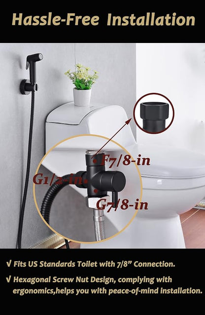 Handheld Bidet Sprayer for Toilet, Muslim Shower Bidet Attachment for Toilet, Cloth Diaper Toilet Sprayer, Jet Spray for Toilet with Bidet Hose for Feminine Wash