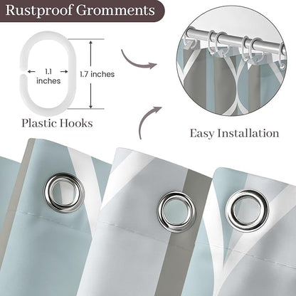 Gelbchu Grey Blend Geometric Shower Curtain for Bathroom, 36x72 Inch | with Hooks, Premium Polyester, Quick Dry, Water Repellent, Machine Washable, Rustproof Grommets, Modern Minimalist
