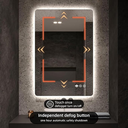 28" x 36" LED Bathroom Mirror with Lights - Motion Sensor | Smart Backlit Mirror Bathroom, Frameless, Auto Sensor, Anti-Fog, Stepless Dimmable 3-Color, Ultra-Clear & Shatter-Proof