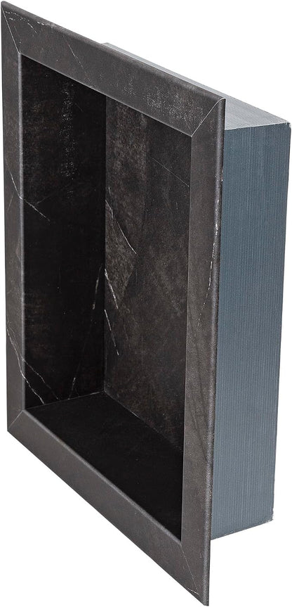 Palisade 17.5 in x 15.5 in Vinyl Shower Niche Black Ice | Waterproof Shower Insert