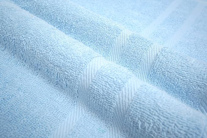 Looperry 6 Pack Small Bath Towel Set - 100% Cotton 23x46 Shower Towels in 450 GSM. Lightweight & Absorbent Quick Dry Gym Towel for Showering, Pet Drying, Spas & Salons. Terry Ringspun Towels (Aqua)