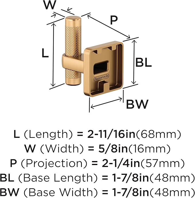 Amerock Bronx Champagne Bronze Single Prong Robe Hook, BH36563CZ