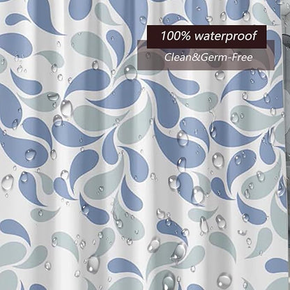 Water Droplets Shower Curtain Liner, 4G PEVA Shower Liner, Plastic Peva Waterproof Shower Curtains, 72x72 inch with Grommet Holes 3 Magnetic Weights