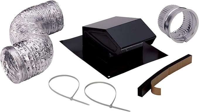 Broan-NuTone AE110 Invent Flex ENERGY STAR Qualified Single-Speed Ventilation Fan, 110 CFM 1.0 Sones, White & RVK1A Roof Vent Kit, Black