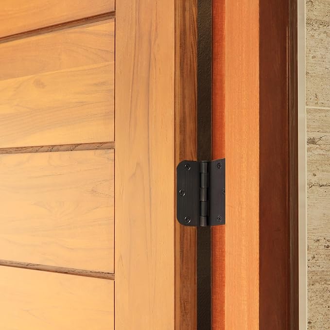 Design House 181446 5/8" Radius Steel Door Hinge Door Hardware Door Hinges Interior Doors, 3.5" x 3.5", Oil Rubbed Bronze, 10 Pack