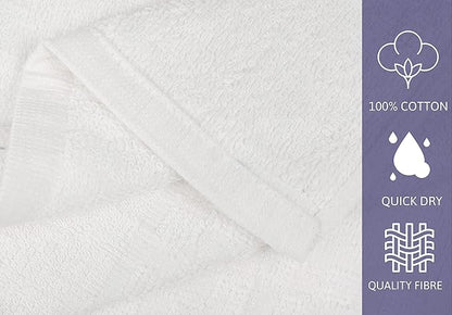 ZUPERIA 7-Pack White Bath Towels - 30" x 54" - Ultra Soft 100% Cotton Large Bath Towels- Highly Absorbent for Bathroom, Pool, Gym, Spa, and Hotel Use