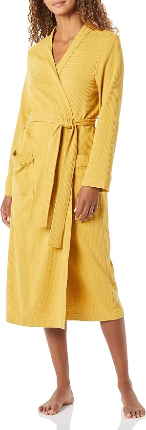 Amazon Essentials Women's Lightweight Waffle Full-Length Bath Robe (Available in Plus Size)