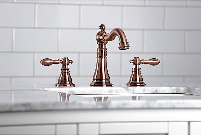 Fauceture FSC197ACLAC American Classic Widespread Bathroom Faucet with Brass Pop-Up, Antique Copper