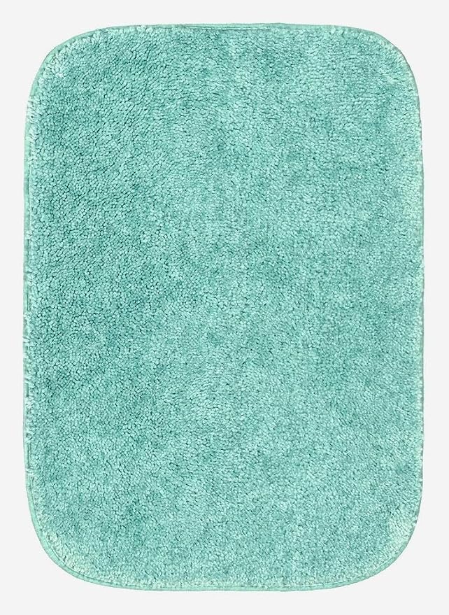 Garland Rug Traditional Nylon Washable Sea Foam 3 Piece Set - Lid, Contour, Bath Rug - Soft, Absorbent, and Stylish for Your Bathroom