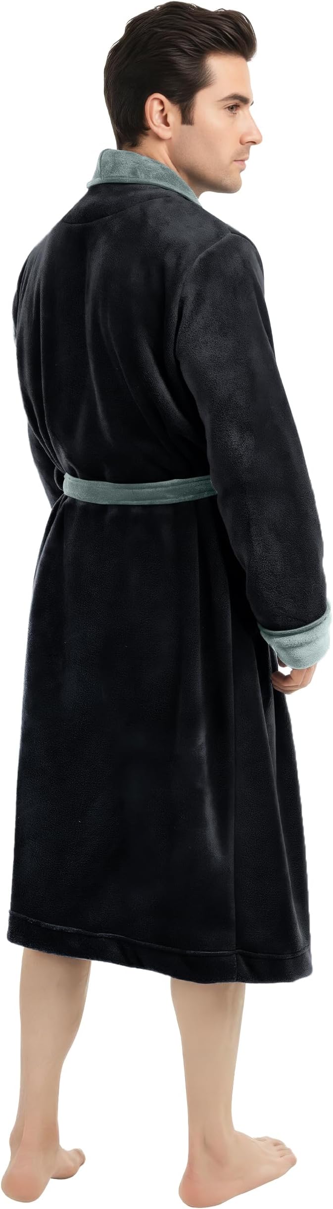 NY Threads Mens Robe, Luxury Plush Fleece Mens Bathrobe, Spa Bath Robe for Men