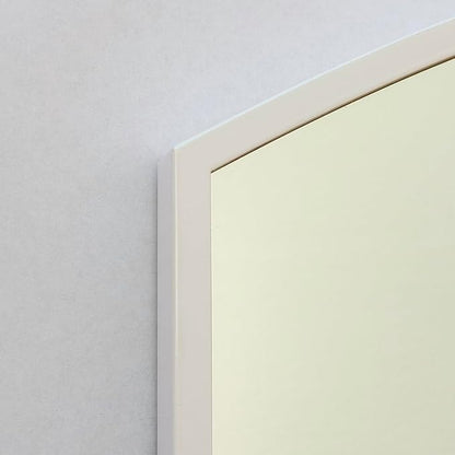 Fox Hollow Furnishings 20x30 Harper Crescent Metal Framed Rectangle Recessed Bathroom Medicine Cabinet, Arced Mirror, 14x18 in-Wall Opening, Adjustable Glass Shelves, Magnet Close, White