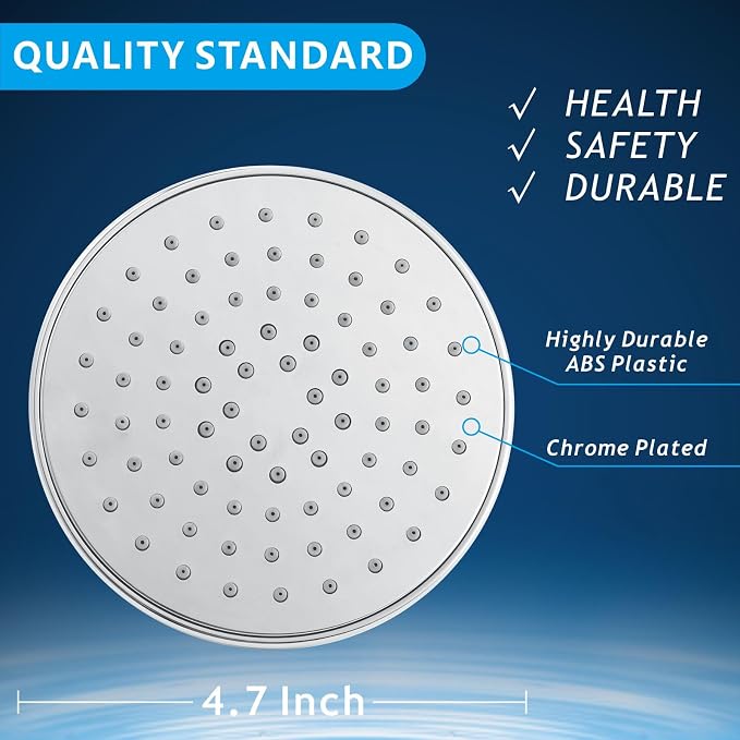 High Pressure Shower Head - 4.7“ Powerful Bathroom Pressure Boosting Rain Showerhead - Perfect Universal Replacement for Rainfall Shower Heads (10 Pack, Chrome)