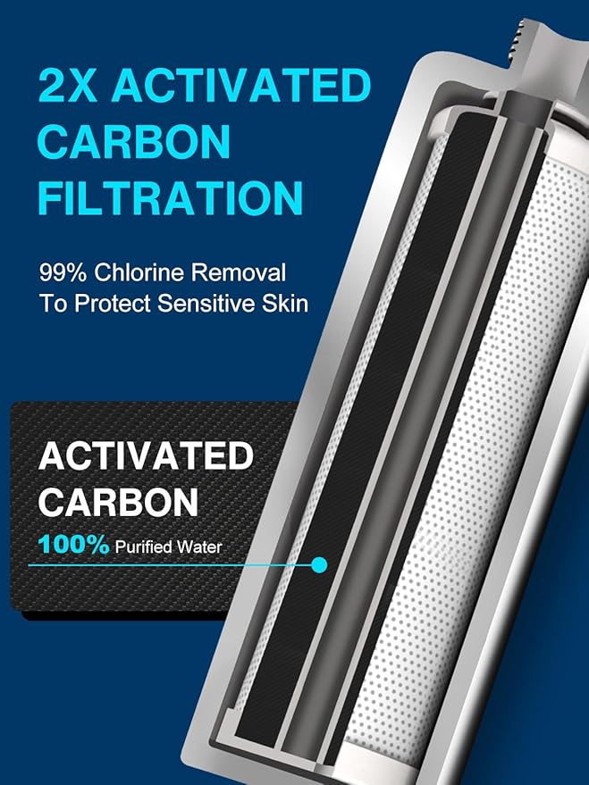 Cobbe Filtered Shower Head with Handheld - Filters Over 99% Of Chlorine | 2.0 Carbon Shower Head Filter System - Water Softener Filters Beads for Hard Water - Reduces Dry Itchy Skin, Chrome