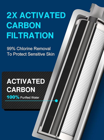Cobbe Filtered Shower Head with Handheld - Filters Over 99% Of Chlorine | 2.0 Carbon Shower Head Filter System - Water Softener Filters Beads for Hard Water - Reduces Dry Itchy Skin, Chrome