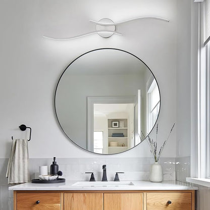 Modern Bathroom Vanity Light, 32inch Dimmable Brushed Nickel Bathroom Lighting Fixtures Over Mirror, 23W Aluminum Wall Light for Living Room,6000K White Light