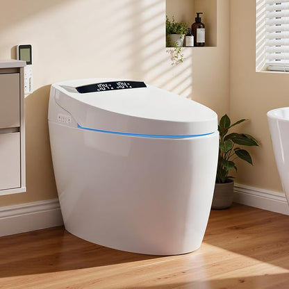 Smart Toilet with Bidet Built In, One Piece Electric Toilets|ADA | Auto Open/Close|17.2'' ADA|Powerful Siphon Flush|Foot Sensor Operation|Instant Warm Water,Dryer|LED Display & Night Light