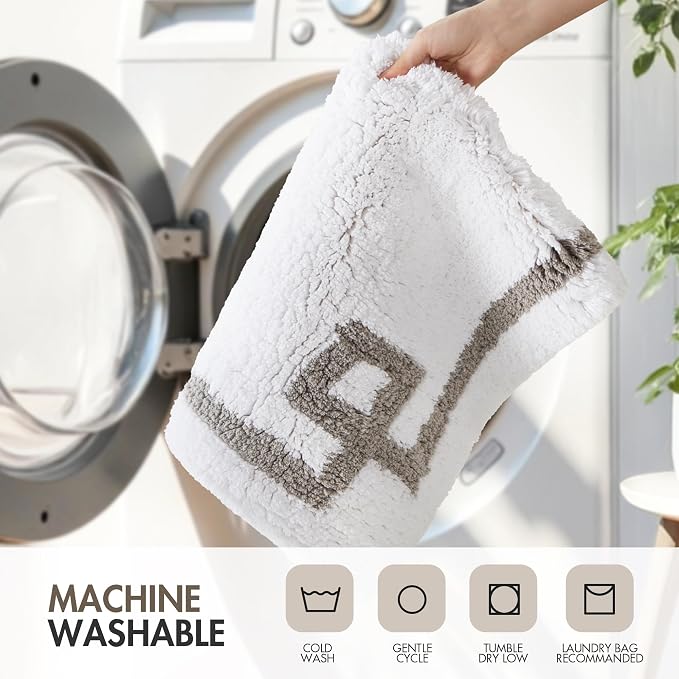 Madison Park Evan 100% Cotton Bath Rug Plush Absorbent, 20" x 30", White | Non-slip Backing, OEKO TEX, Luxurious Tufted Plush Bath Mat for Bathroom, Quick Dry, Spa Design Decorative for Shower Room