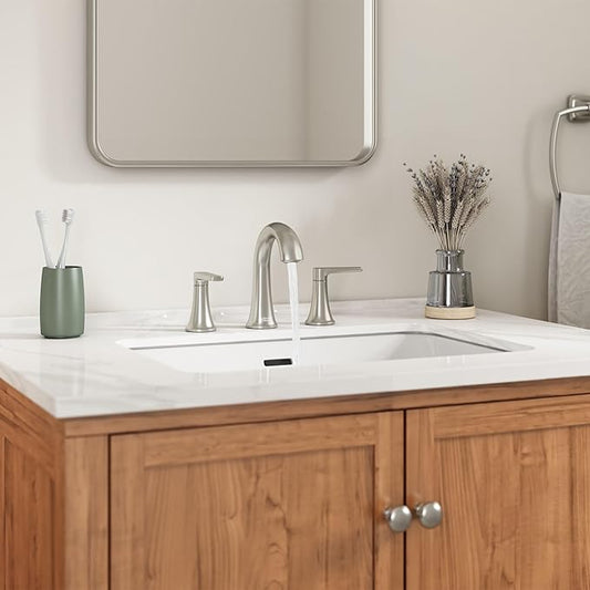 American Standard 7429801.295 Becklow Two-Handle 8-Inch Widespread Bathroom Faucet, Bathroom Sink Faucet, 1.2 GPM, Brushed Nickel