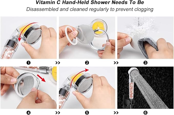 Filter Shower Head, High Pressure 8 Inch Rainfull with Filter Combo for Hard Water, Remove Chlorine Fluoride and Harmful Substances- 1 Replaceable Filter Cartridge (Round, Matte Black)