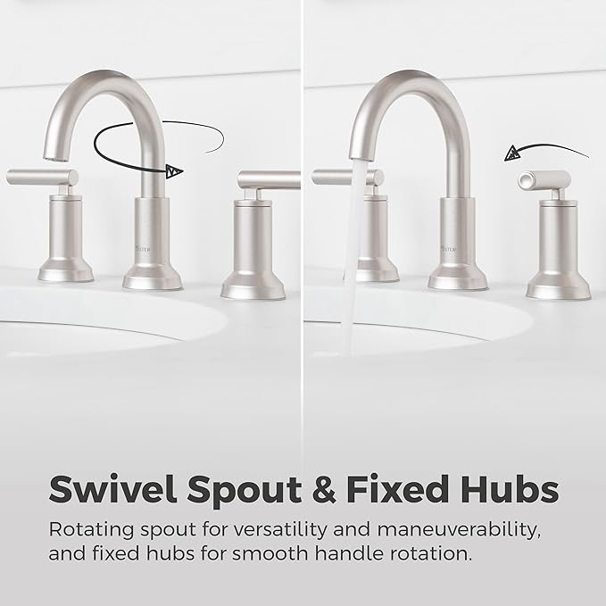 Pfister Capistrano Bathroom Sink Faucet, 8-Inch Widespread, 2-Handle, 3-Hole, NSF Certified, Spot Defense Brushed Nickel Finish, LF049CSOGS