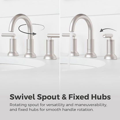 Pfister Capistrano Bathroom Sink Faucet, 8-Inch Widespread, 2-Handle, 3-Hole, NSF Certified, Spot Defense Brushed Nickel Finish, LF049CSOGS