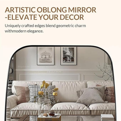 Oval Mirror for Bathroom, 22x30 Brushed Nickel Oblong Bathroom Mirror for Vanity with Stainless Steel Metal Frame, Modern Anti Rust Wall Mounted