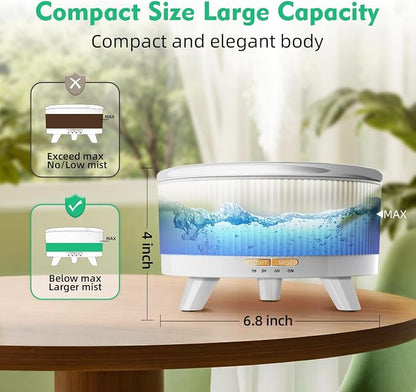 500ml Essential Oil Diffuser, Ultrasonic Aromatherapy Humidifier | with Oils, Remote Control, 7-Color LED Light, Timer & Auto Shut-Off, Cool Mist Diffuser for Home, Bedroom, Office (White)